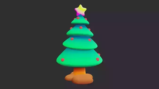 Low Poly Christmas Tree Star