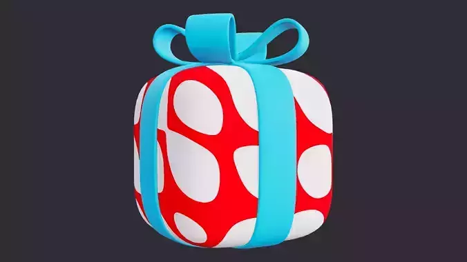 Low Poly Gift Box Spotted