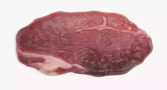 Raw Rump Steak - Realistic Uncooked Beef Meat Cut 3D model 2