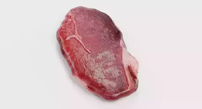 Raw Rump Steak - Realistic Uncooked Beef Meat Cut 3D model 6