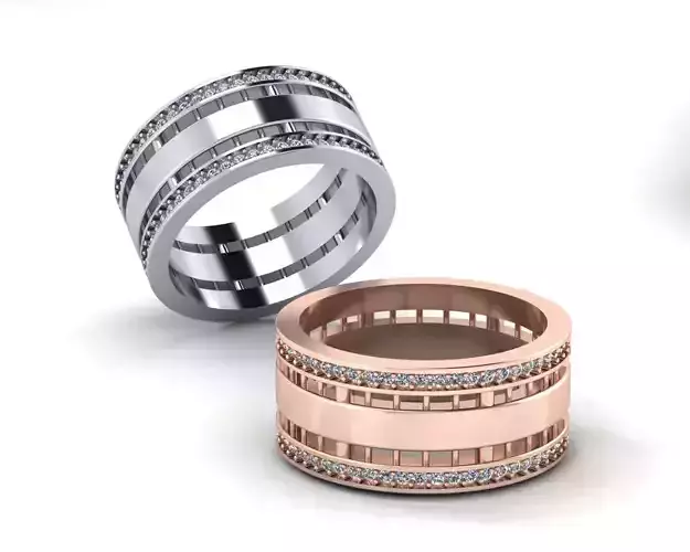 round and baguette jewelry ring