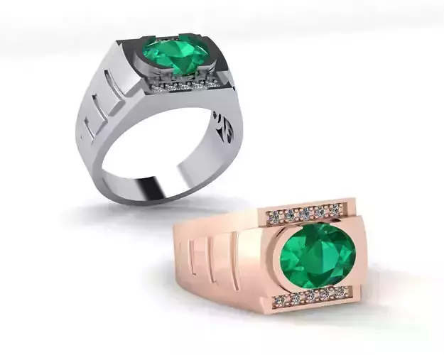 men oval emerald jewelry ring