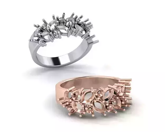 marquise and round jewelry ring