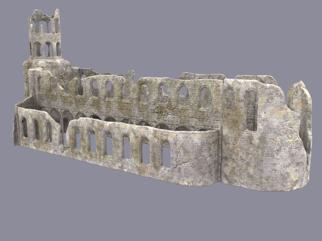 Ruined cistercian abbey 3D model_2