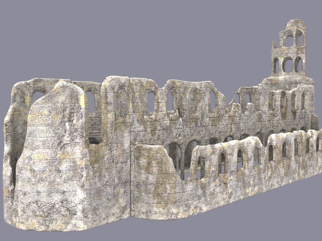 Ruined cistercian abbey 3D model_3