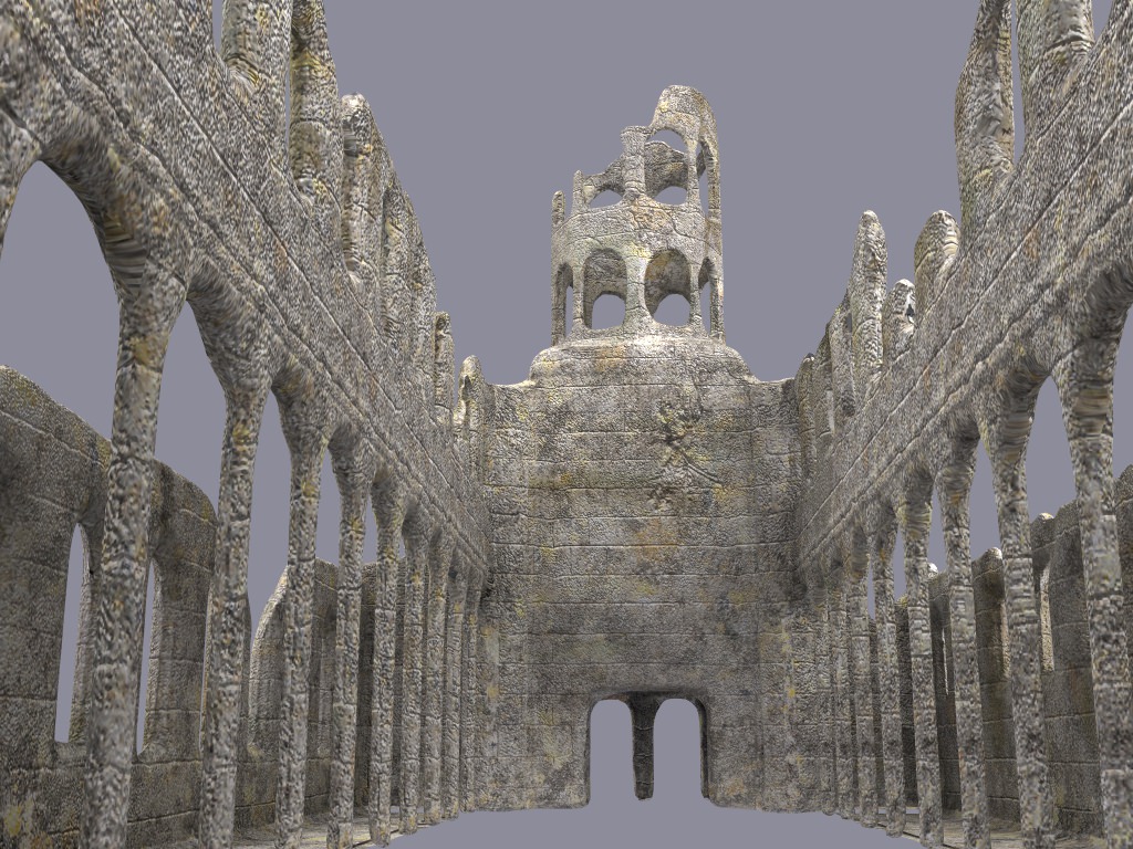 Ruined cistercian abbey 3D model_7