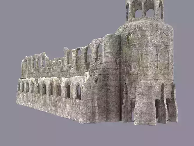 Ruined cistercian abbey 3D model