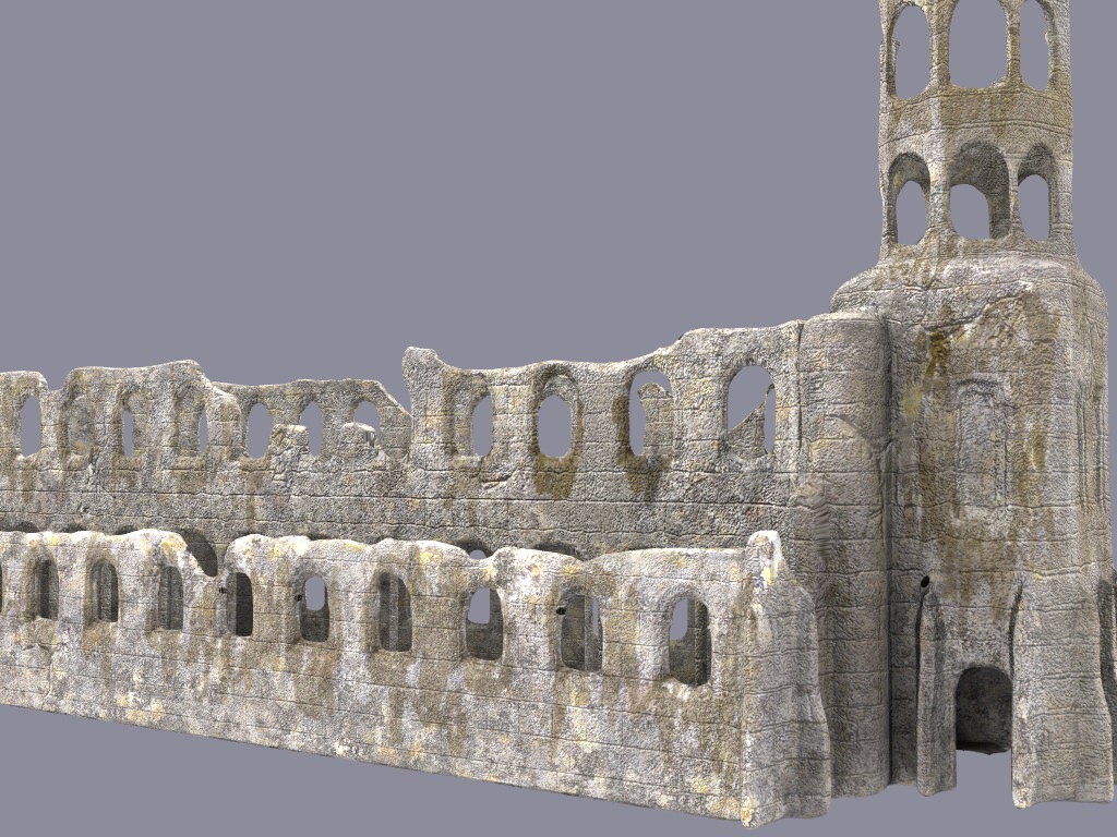 Ruined cistercian abbey 3D model_4