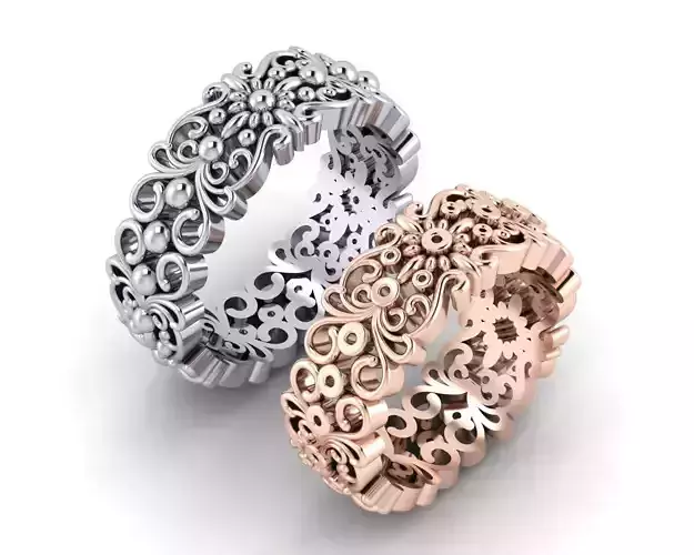 floral eternity engagement jewelry ring