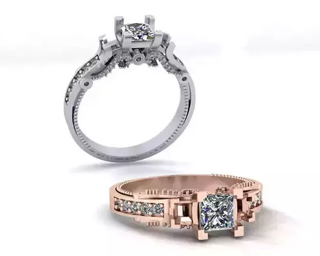 prince cut solitaire engagement jewelry ring