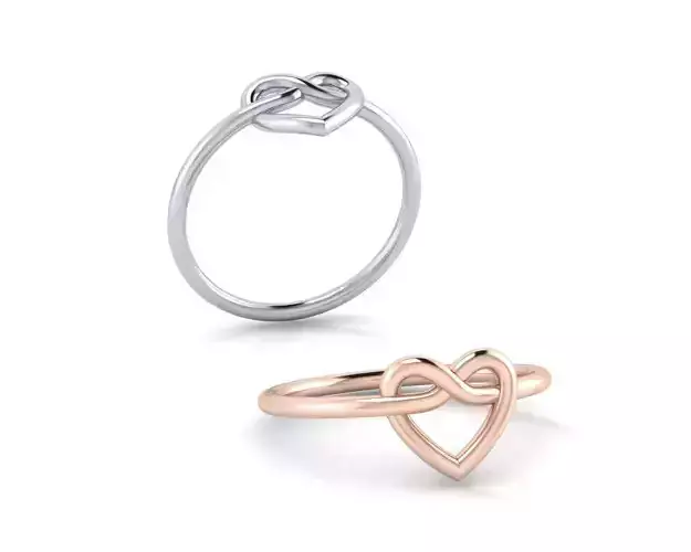 heart knot gold ring
