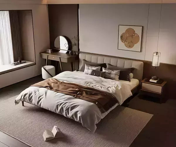 Warm Japandi Master Bedroom