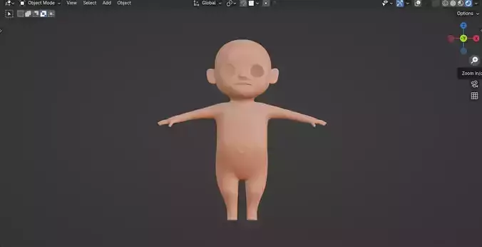 Cartoon Kid Base Mesh 3d Model