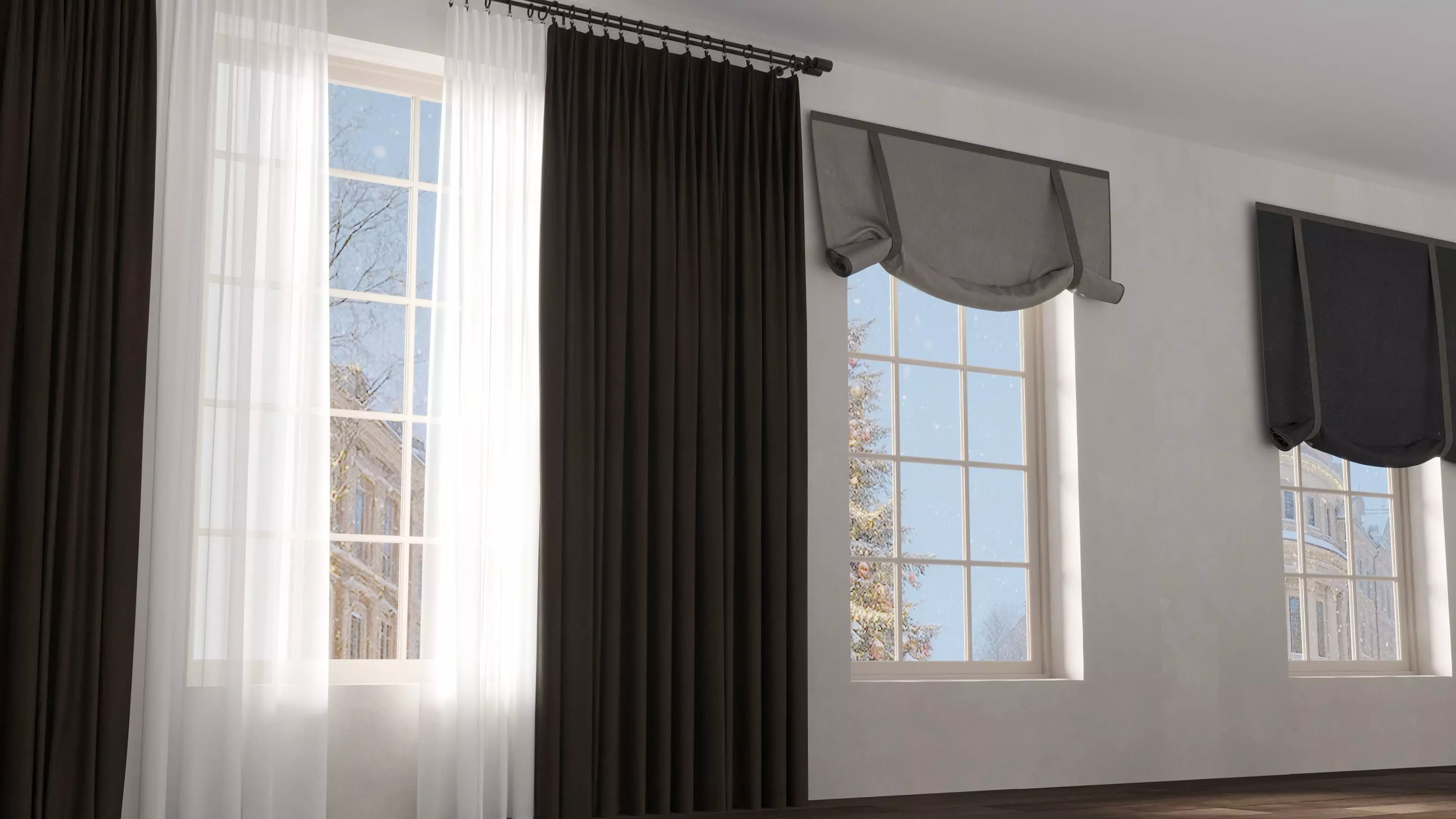 Curtain set - 17 3D models Free 3D model