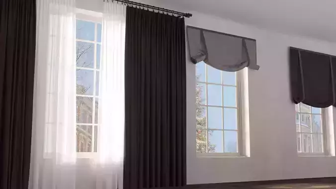 Curtain set - 17 3D models