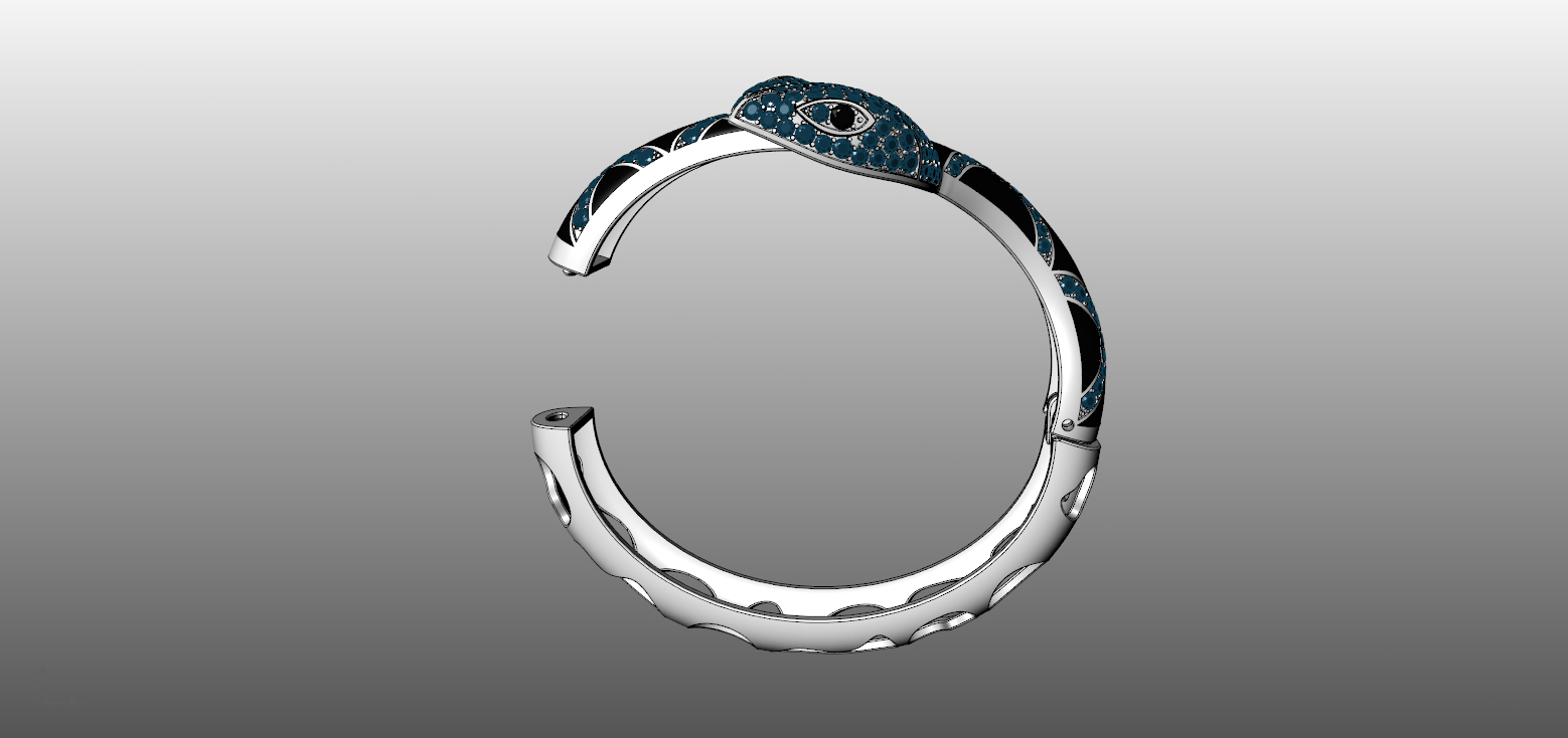 Bracelet Snake 3D print model_3