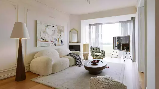 Soft Minimal Classic Apartment Living - Bedroom Interior