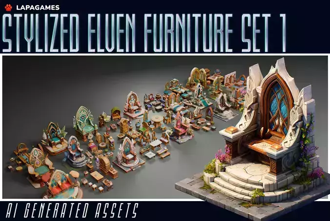 Stylized Elven Furniture Set 1