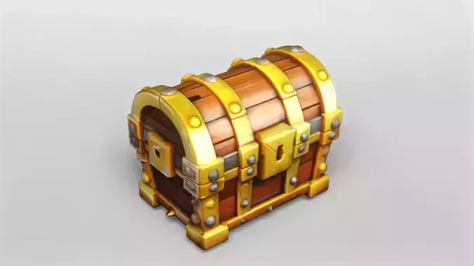 Stylized Golden Treasure Chest