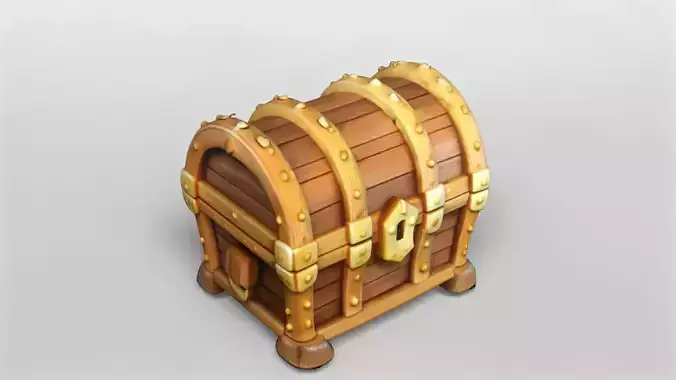 Stylized Wooden Treasure Chest