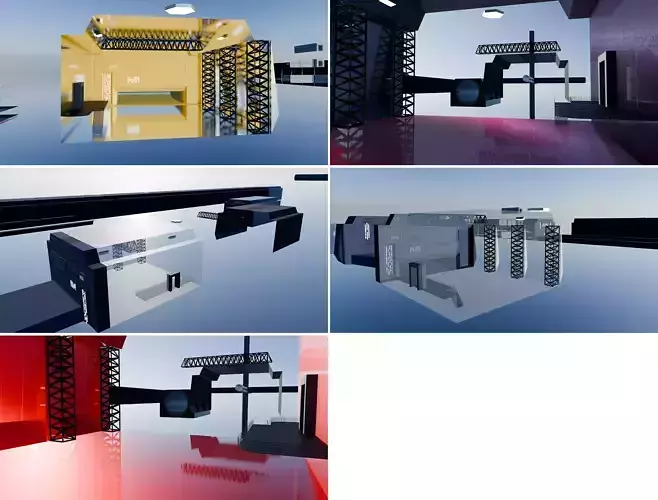 Star Wars Rebel Assault 11 Original Mining Hanger Low-poly 3D model