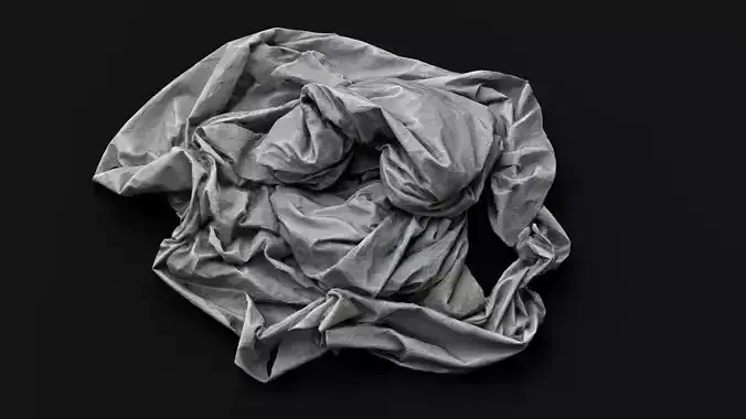 cloth banner folded trash pile 1 PBR photogrammetry
