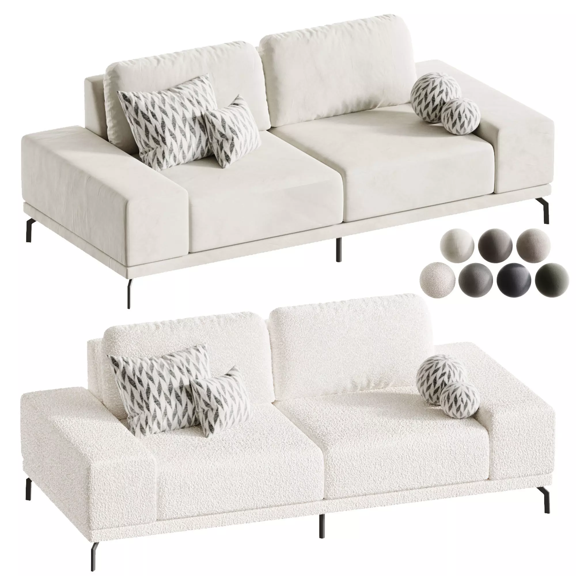 Ron straight sofa 3D model