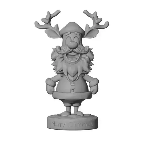 Santa Reindeer Hybrid Creature Figurine for Holiday 