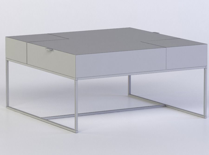 PATTERNED VANEER TABLE AND DAYBED 3D MODEL