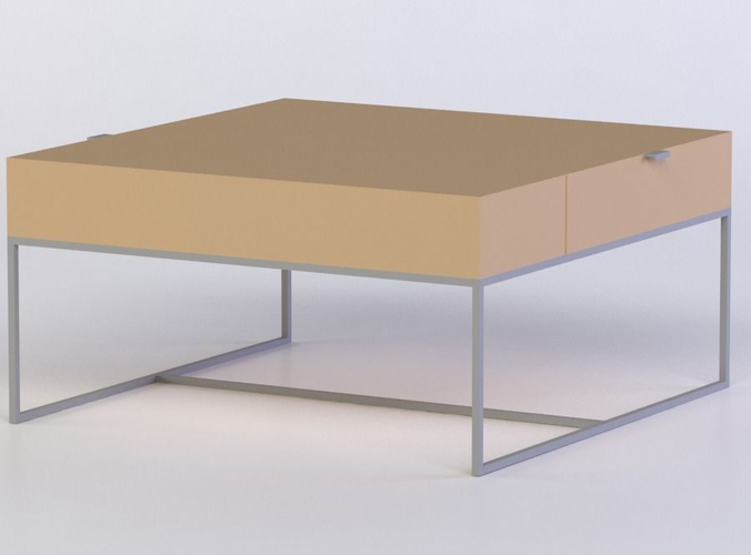 PATTERNED VANEER TABLE AND DAYBED 3D MODEL
