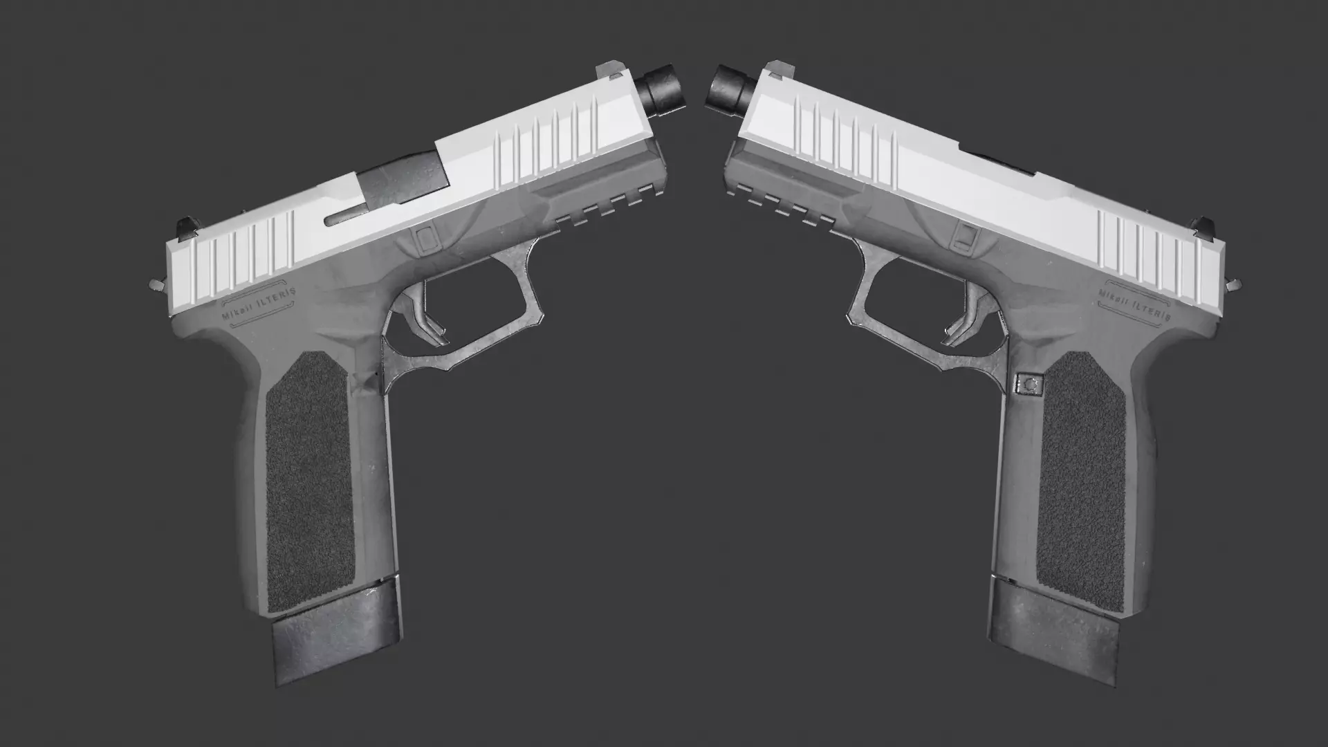 Free pistol model Free low-poly 3D model