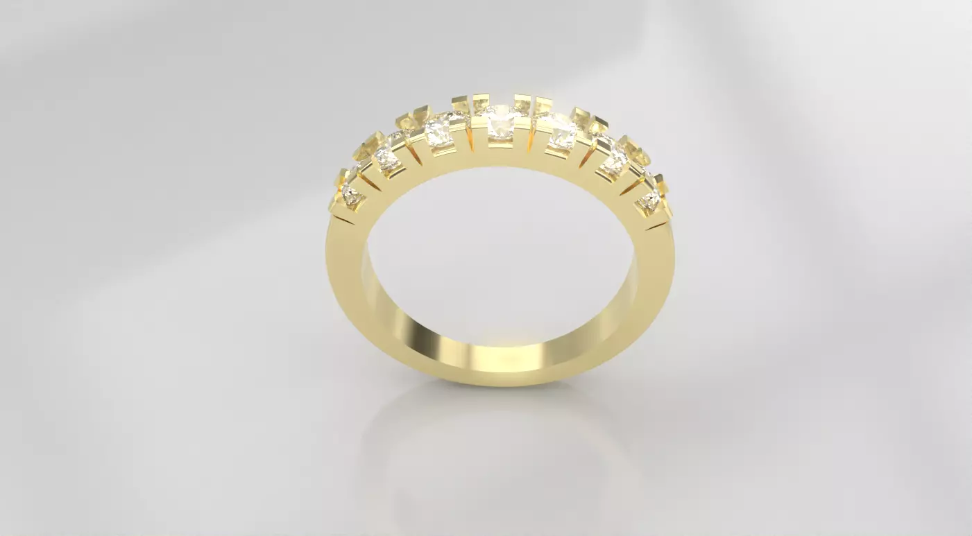 Anello veretta 7 brillanti 3D print model