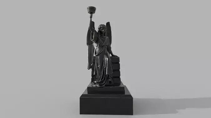 Angel candle holder hi poly