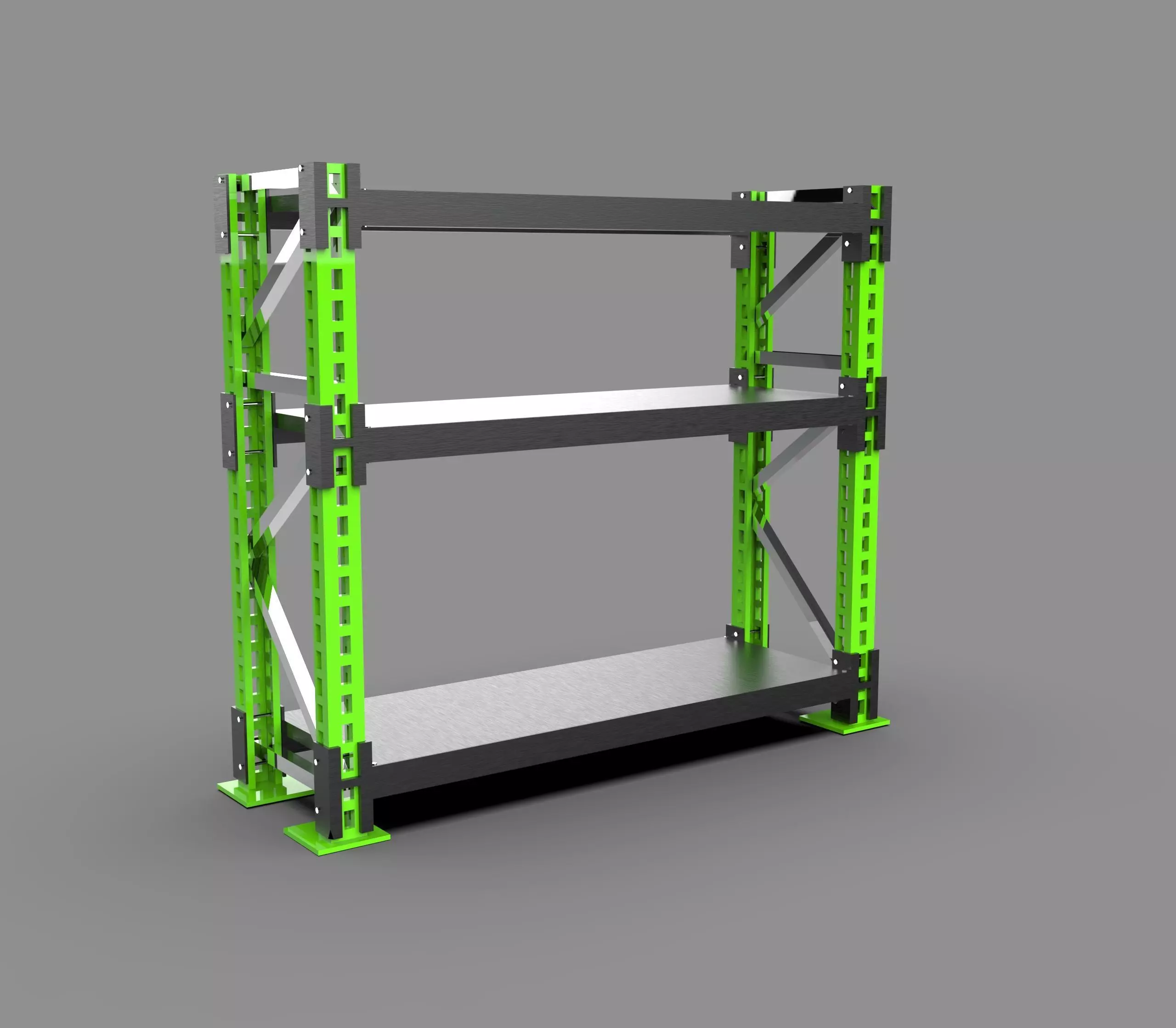 Industrial Metal Storage Rack Shelf Warehouse Heavy Duty Low-poly 3D model