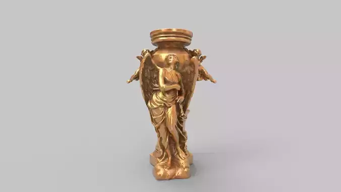 Angel candle holder hi poly