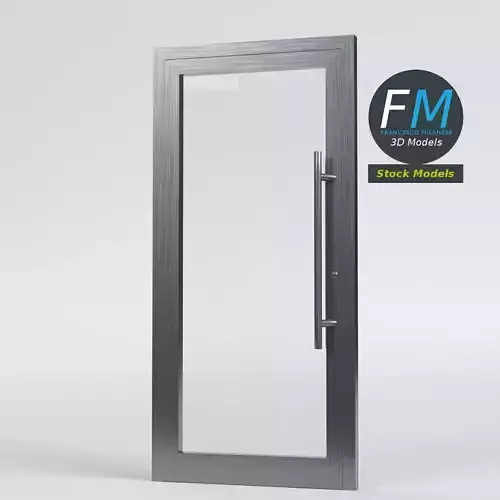 Glass door with pull handles