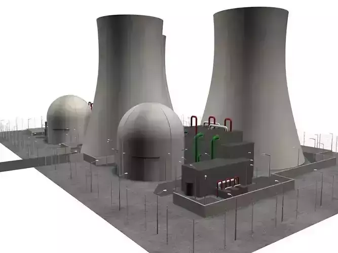 Nuclear power plant model 3D model