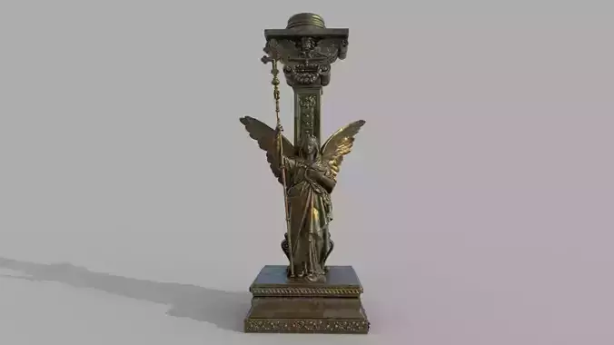 Angel candle holder hi poly