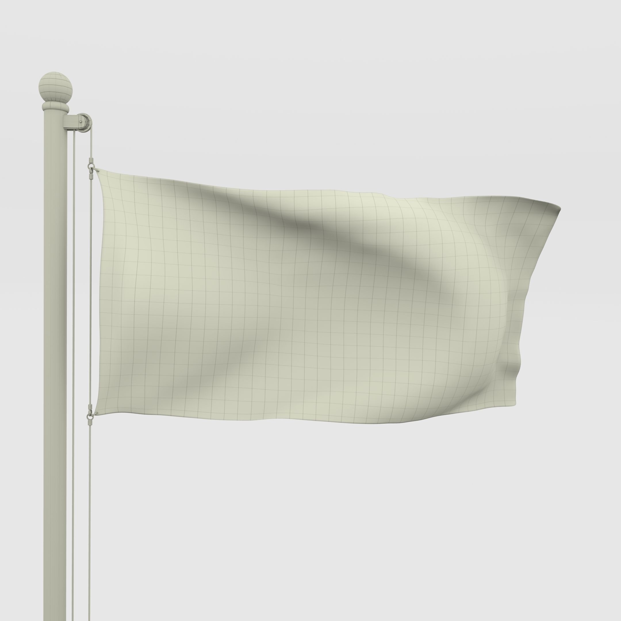 Animated Lebanon Flag Low-poly 3D model_7