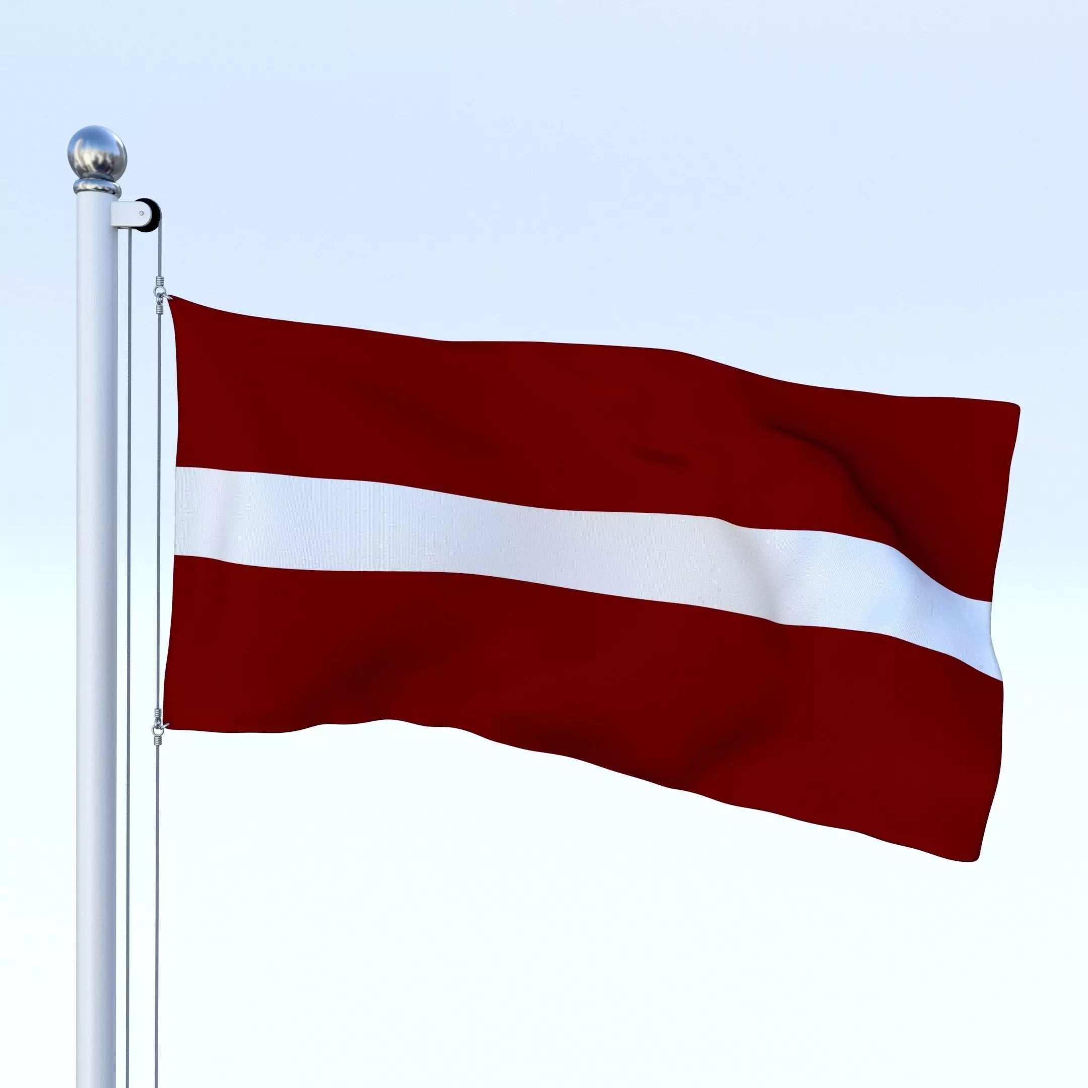 Animated Latvia Flag Low-poly 3D model_0