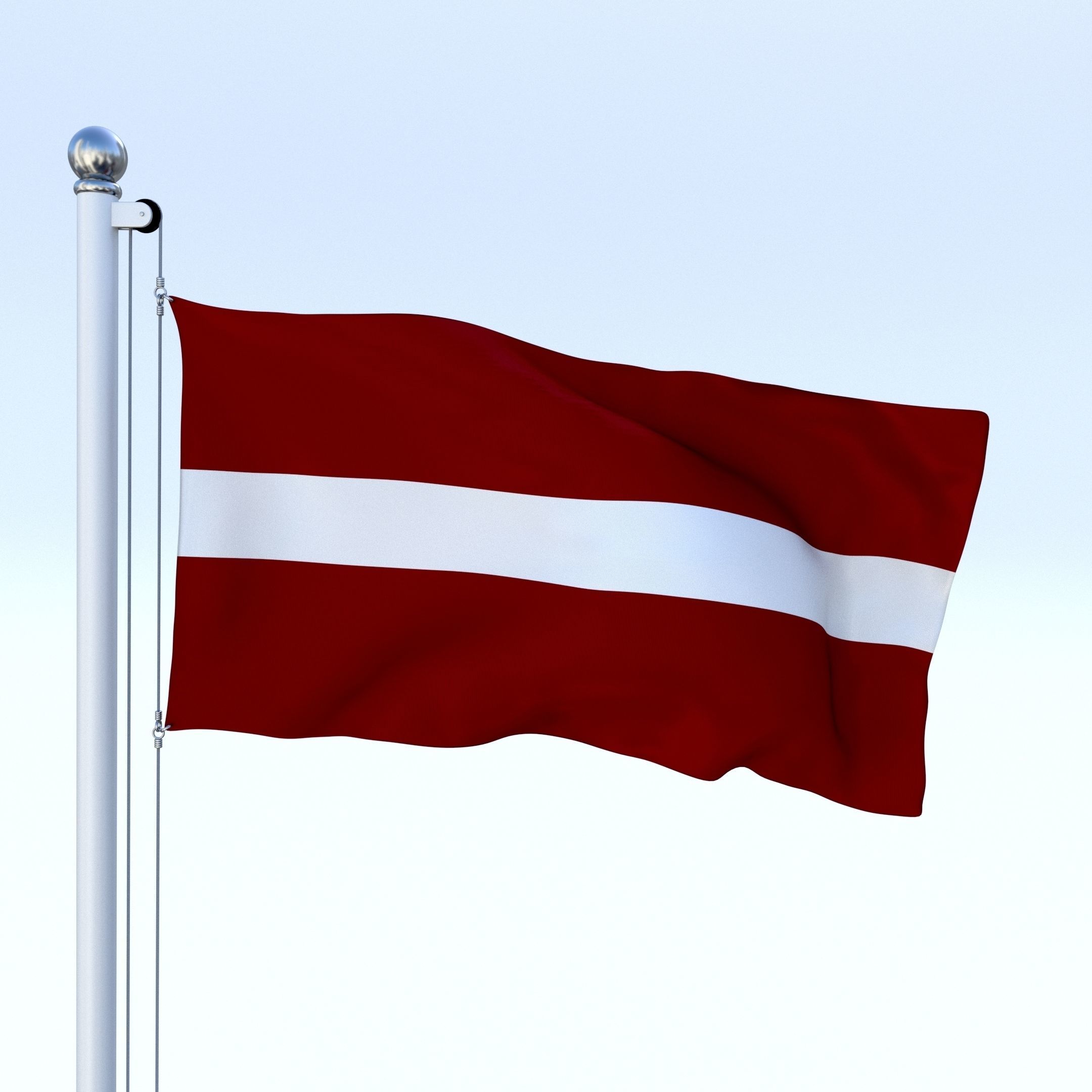 Animated Latvia Flag Low-poly 3D model_26