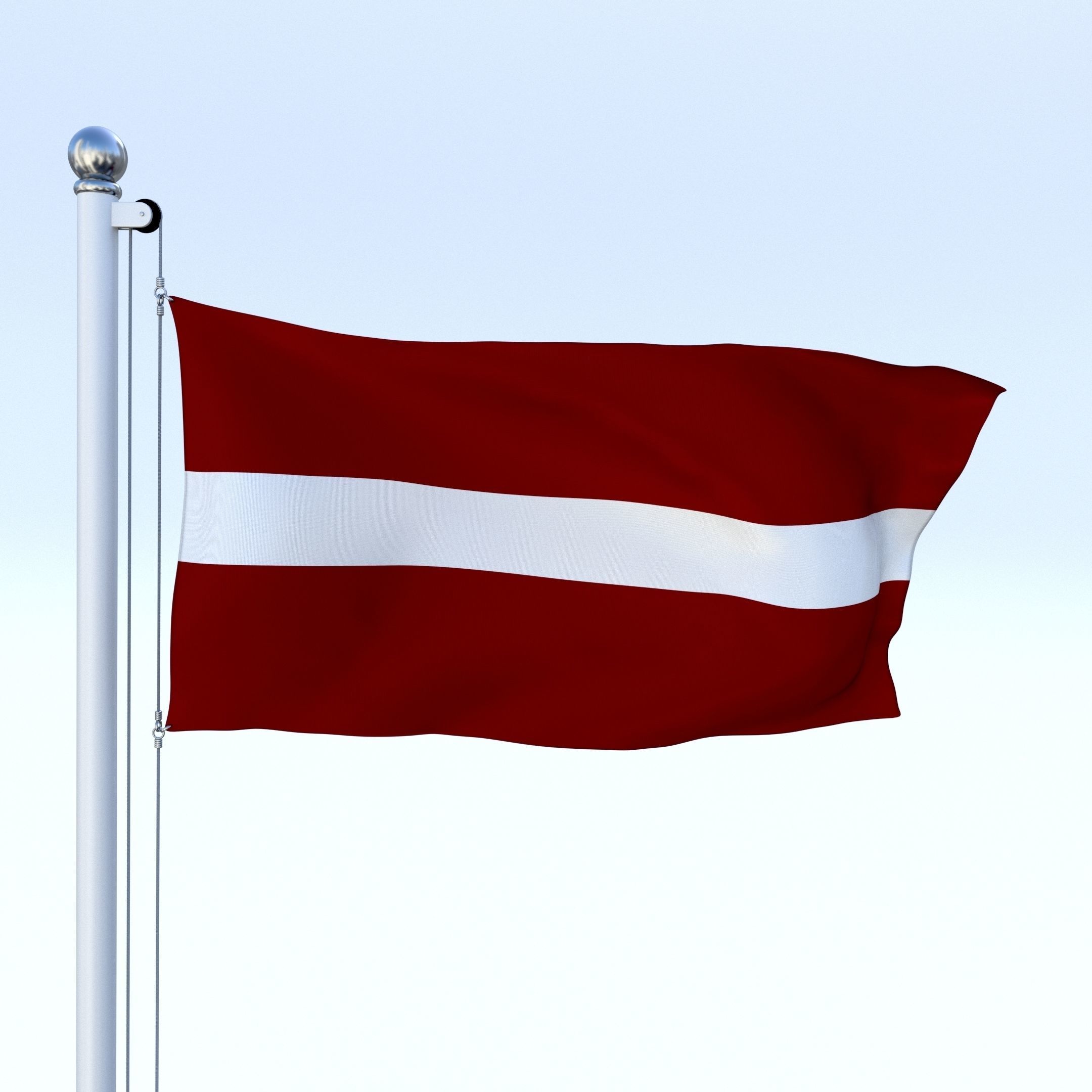 Animated Latvia Flag Low-poly 3D model_21