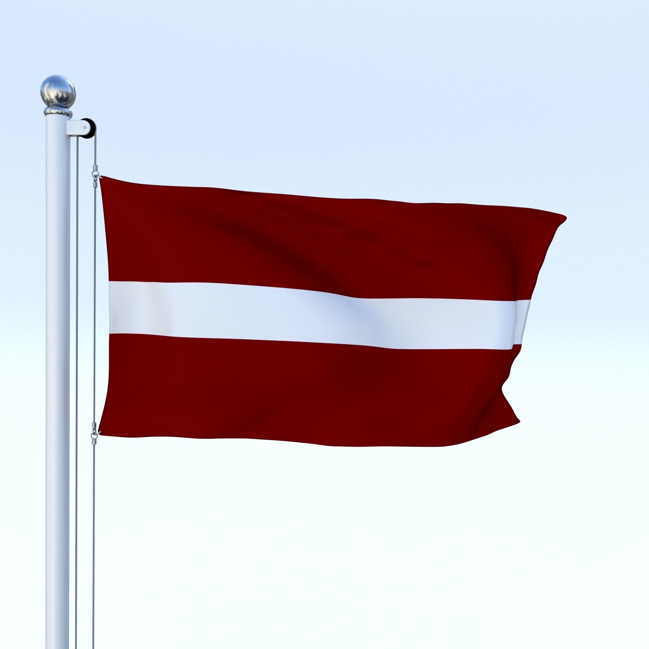 Animated Latvia Flag Low-poly 3D model_3