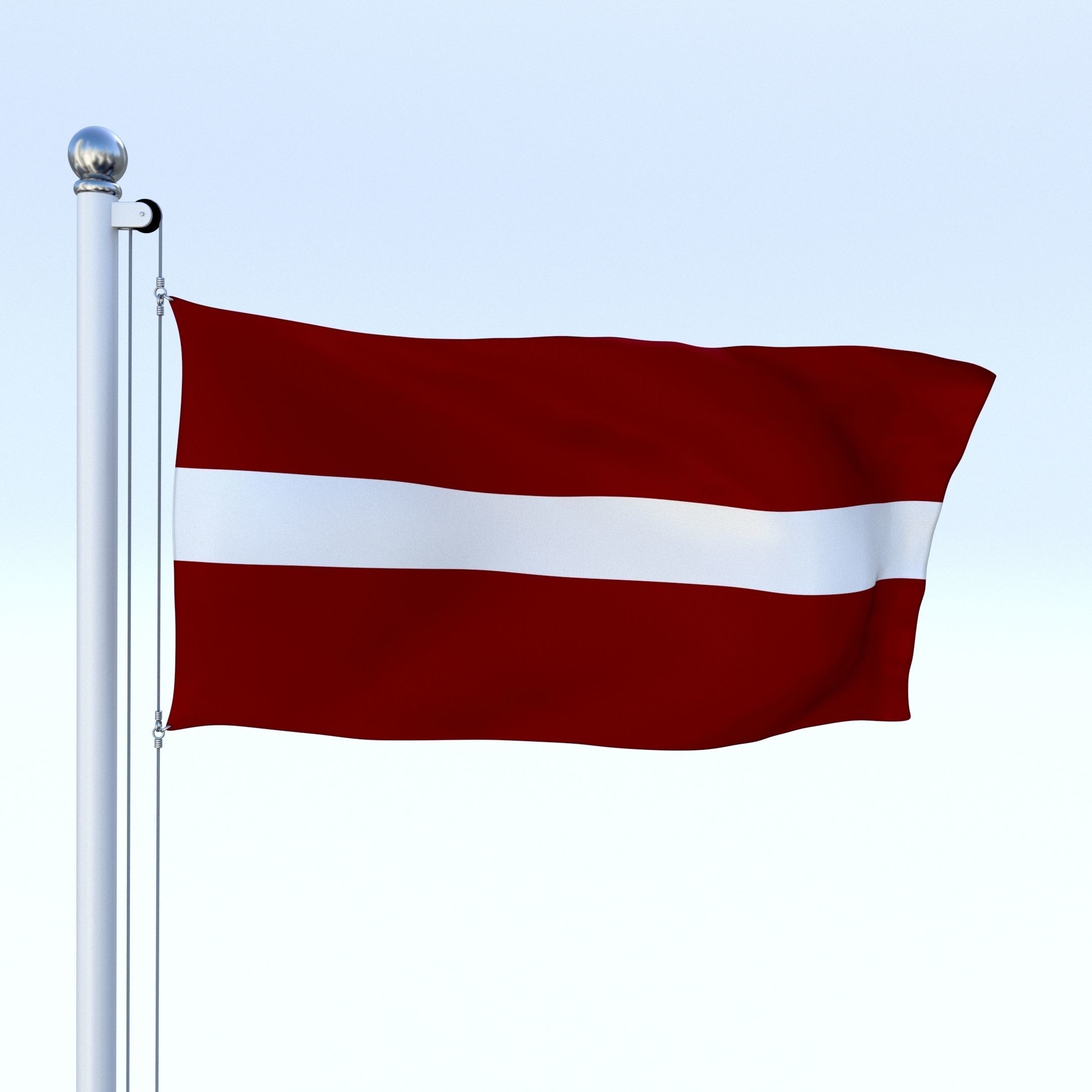 Animated Latvia Flag Low-poly 3D model_11