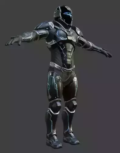 Sci Fi Cyberpunk Spacesuit 3D Model