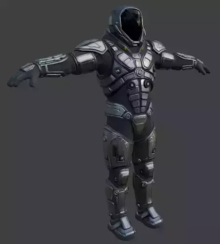 Futuristic Heavy Armored Spacesuit 3D Model