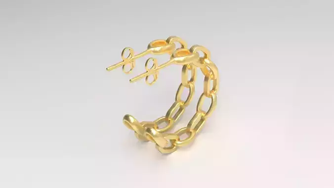 Gold link style earrings