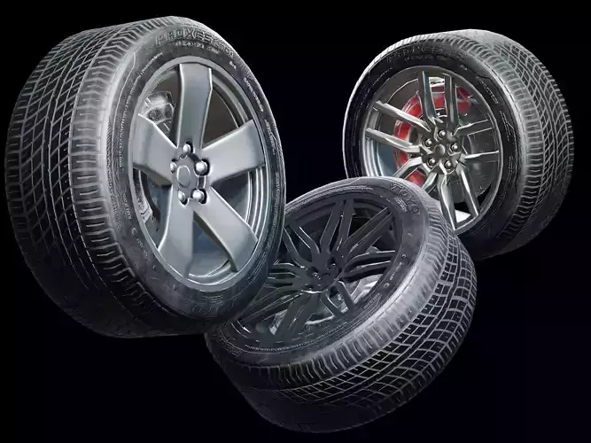 Car Tires Pack Low-poly 3D model