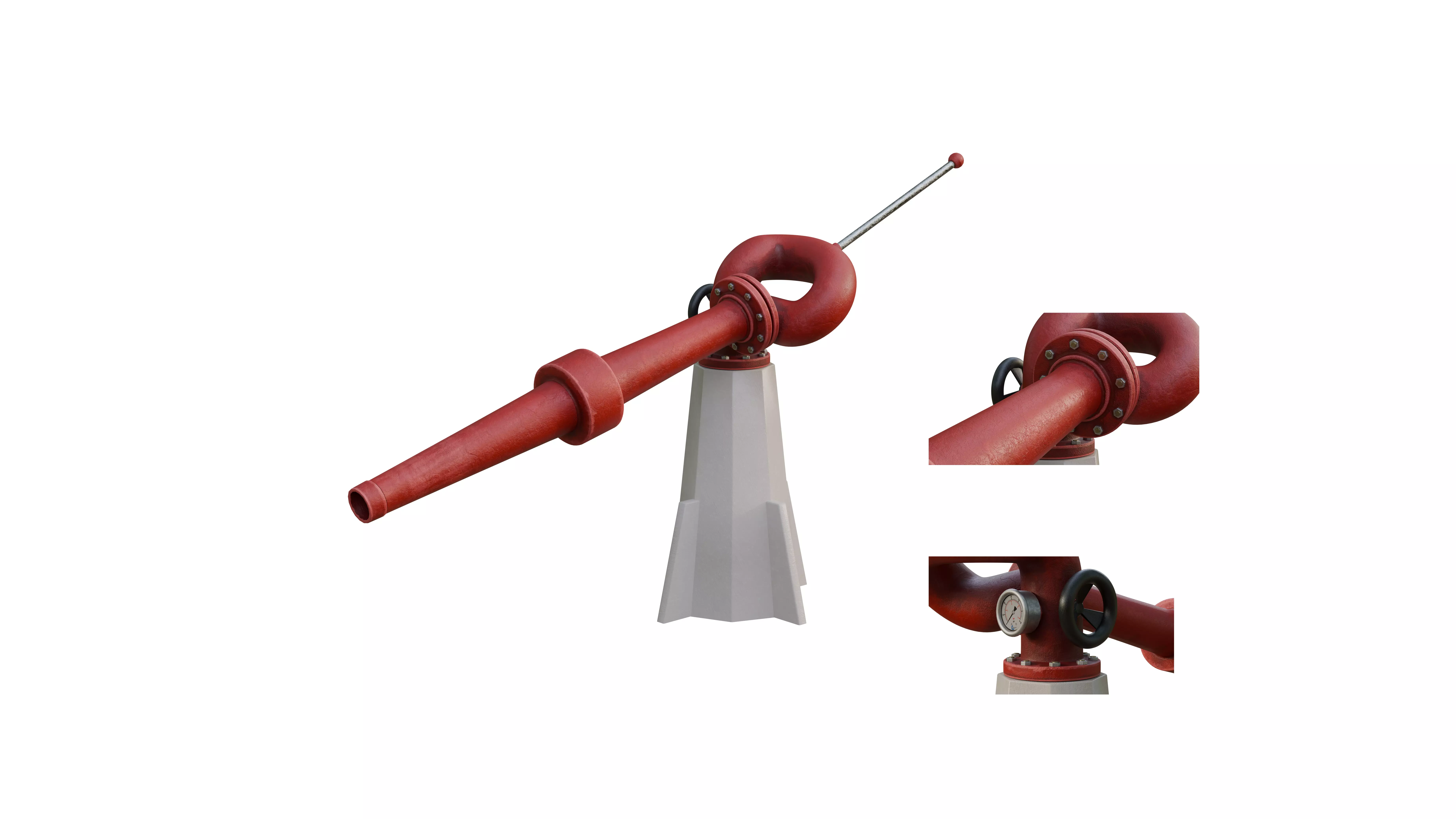 Water cannon coast guard water gun firefighter fire 3D model