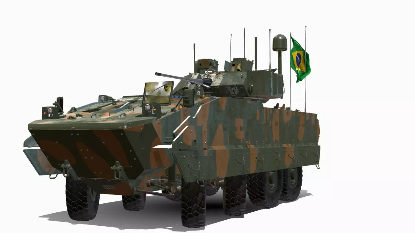 iveco guarani 8x8 torre bradley Low-poly 3D model
